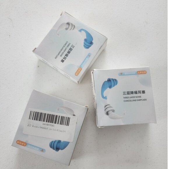 3 Sets Swimming Ear Plugs Noise Cancelling Three Layer Design Reusable Silicone - Picture 2 of 4